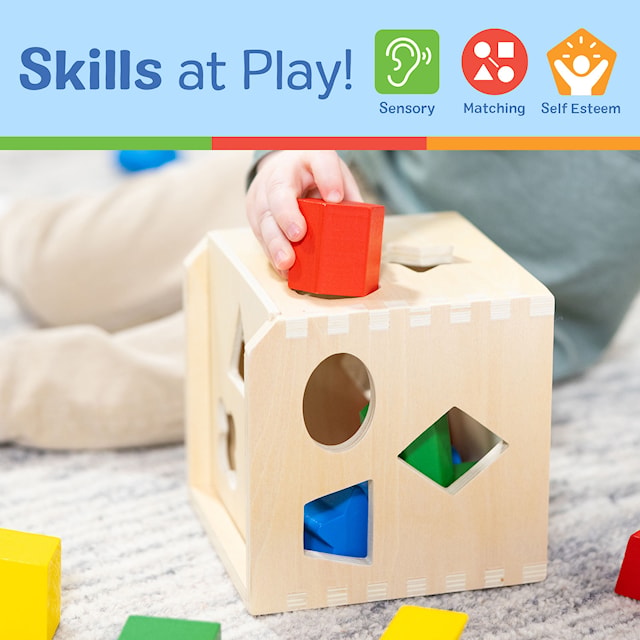 Produktbild 3 för Plocklåda med Geometriska Klossar i Trä Melissa & Doug