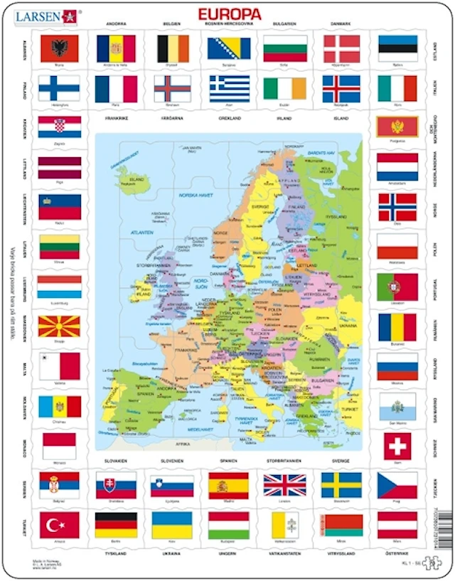 Euroopan kartta pieni Larsen