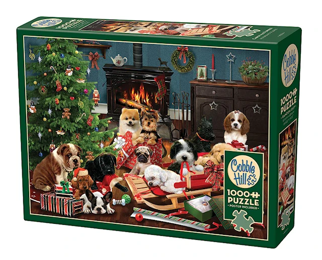 Pussel Christmas Random Cut - Puppies 1000 bitar, Cobble Hill