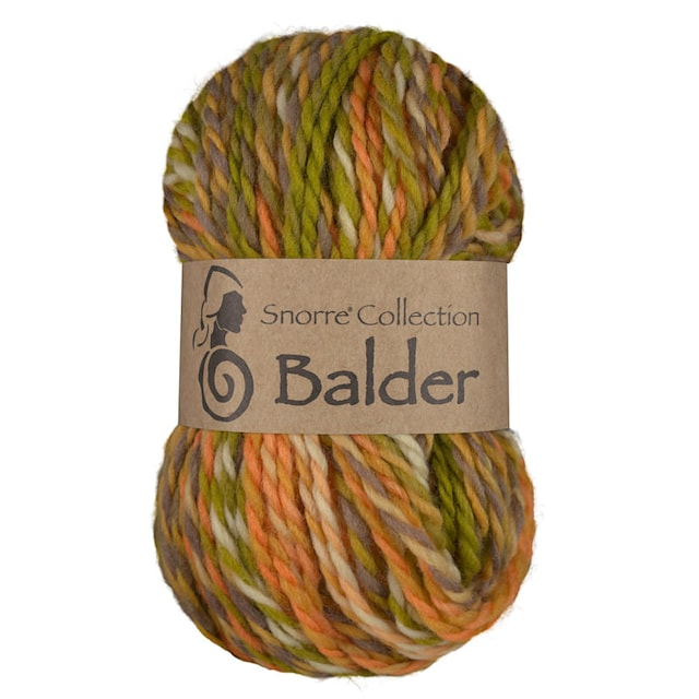 Balder moniväriset. villa 100 gr Keltainen/Vihreä 819, Viking Snorre