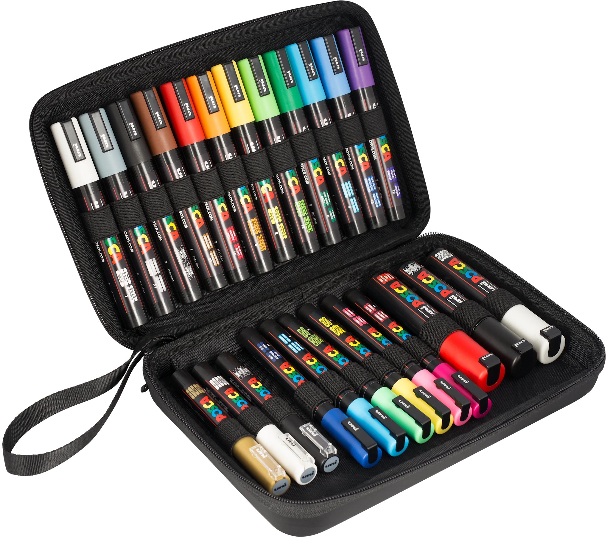 Produktbilde for Posca Gaveetui 24 stk Penner I Forskjellige Farger Og Linjebredd