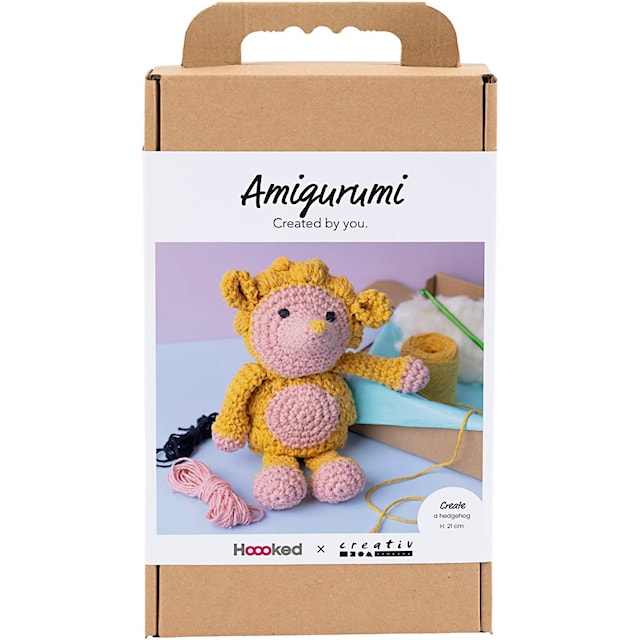 Tuotekuva 1 - Askartelusetti Amigurumi , Siili, vaaleanrosa, lämmin keltainen, 1 pkk/ 1 pkt
