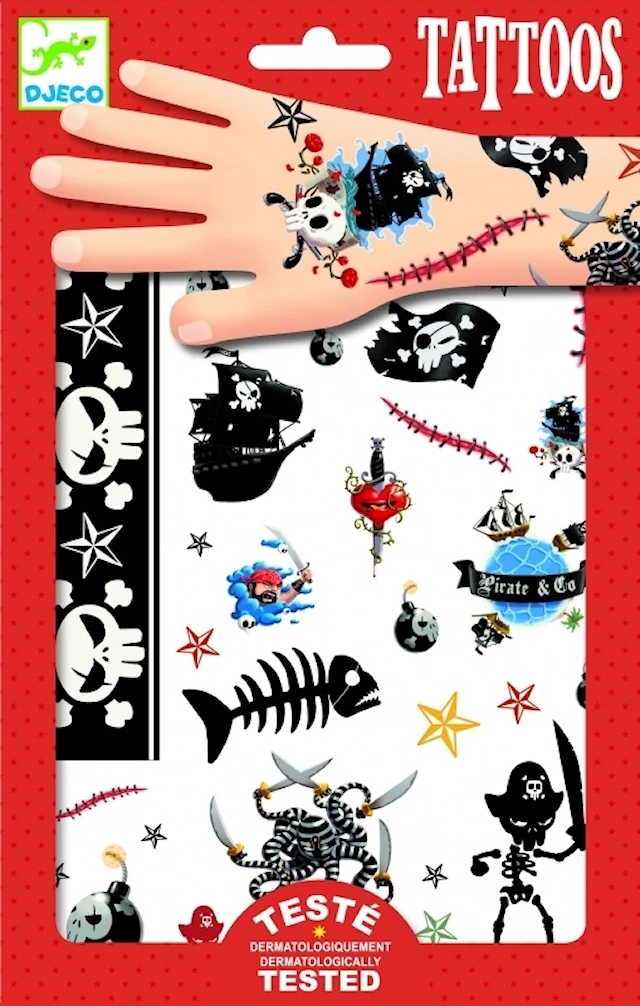 Tatueringar Pirater 50-pack Djeco