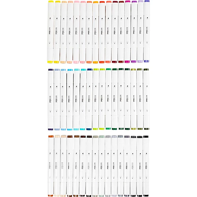 Illustration Markers Dubbelsidiga Standardfärger 48-pack Creativ Company