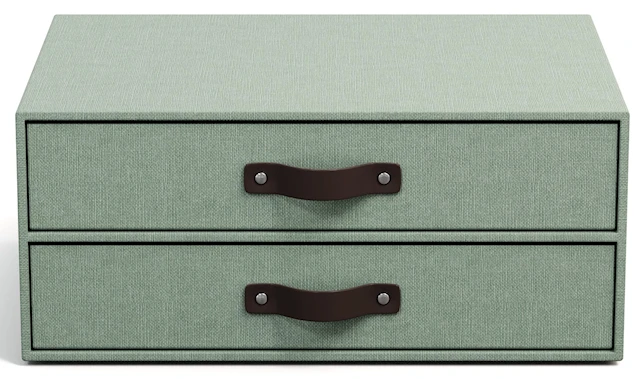 Kirjoituslipasto 2 laatikolla A4 Soft Teal Bigso Box of Sweden