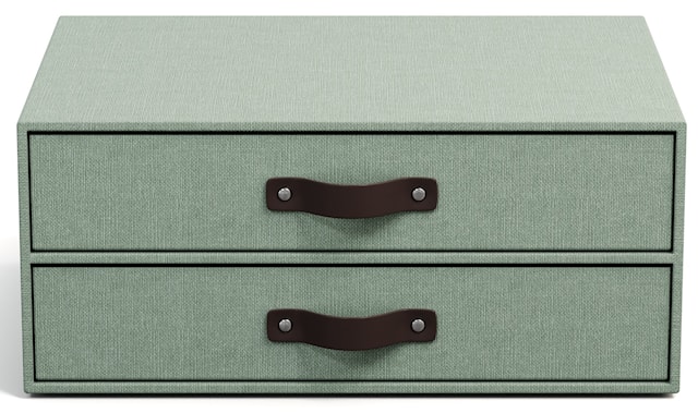 Produktbilde 1 for Skrivebordsskuff med 2 skuffer holder A4 Soft Teal Bigso Box of Sweden