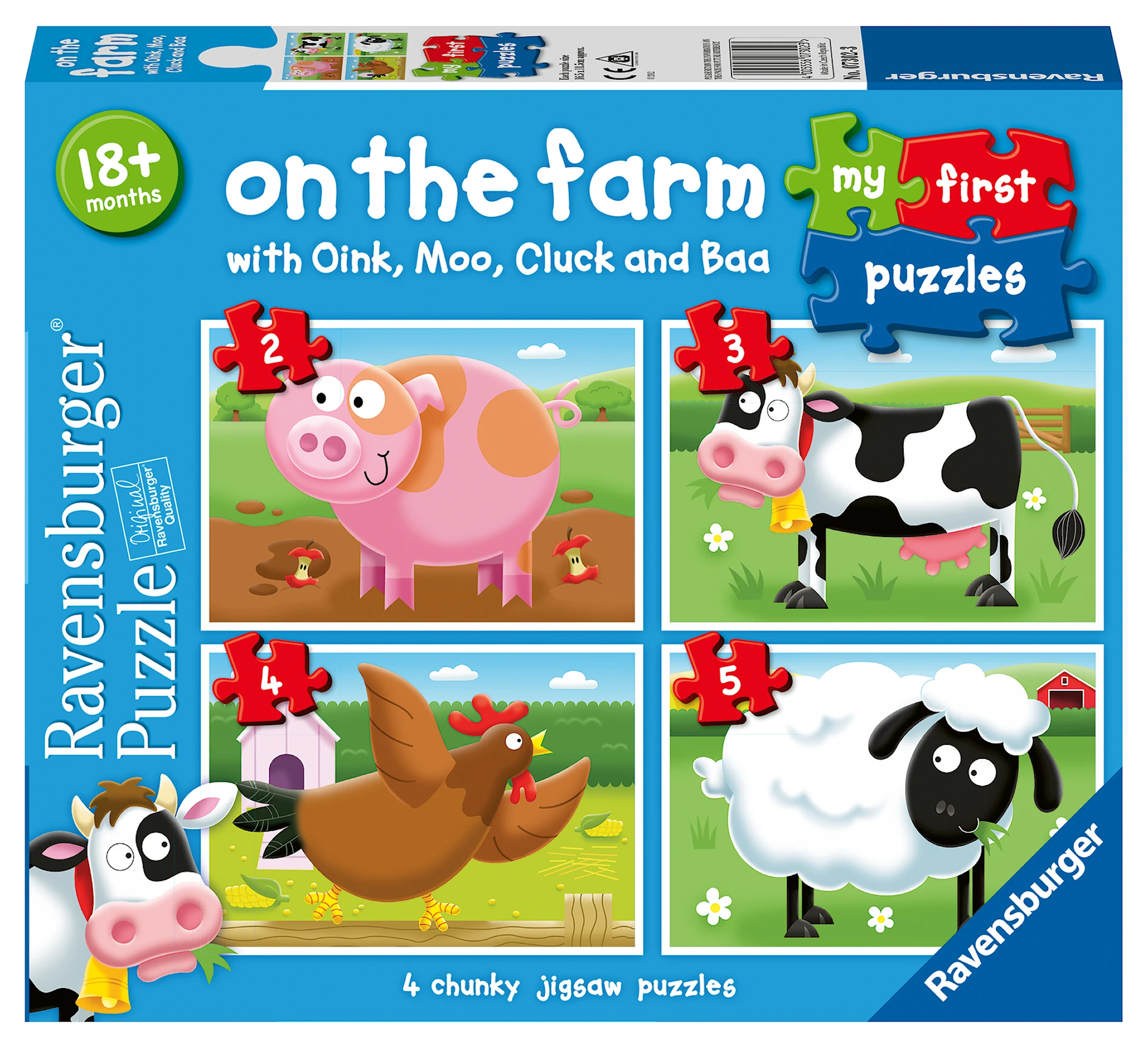 Produktbilde for På Gården Mitt Første Puslespill 2/3/4/5 brikker, Ravensburger