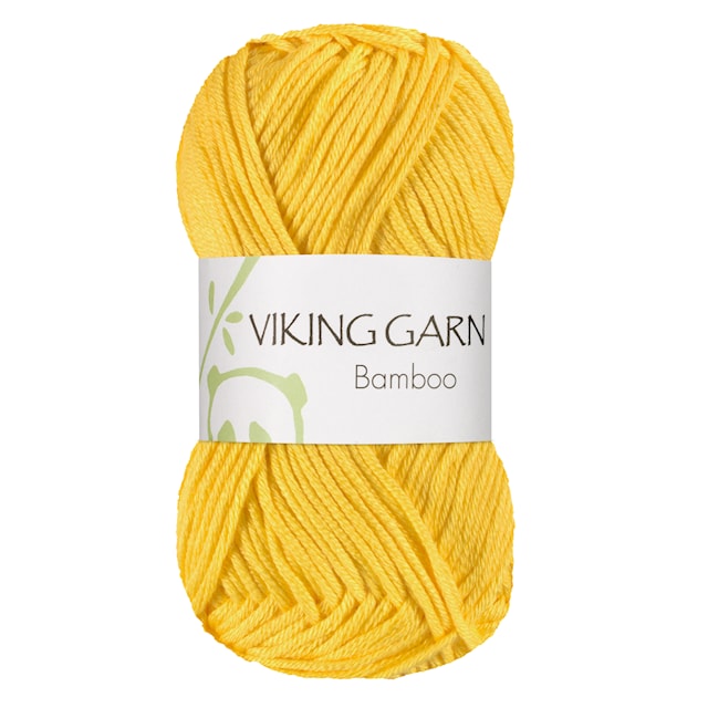 Bamboo Garn Bomullsmix 50 g Stark gul 641 Viking Garn