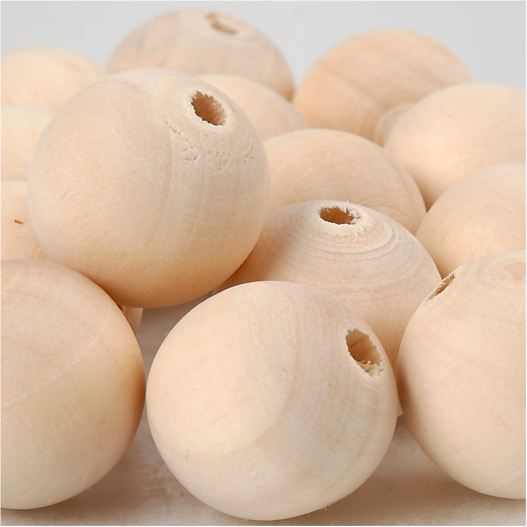 Träpärlor 20 mm 14-pack