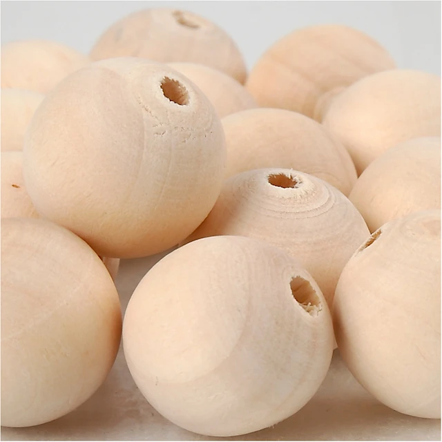 Träpärlor 20 mm 14-pack