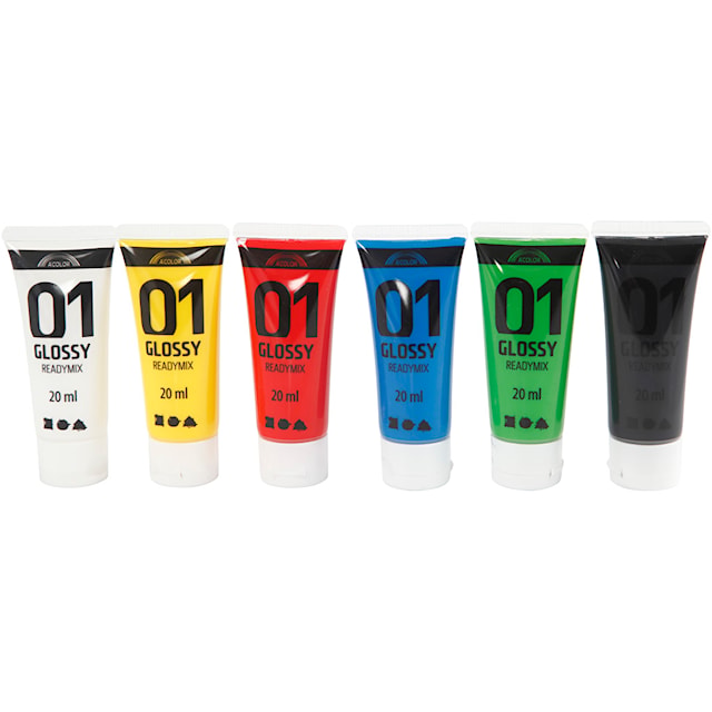 Produktbilde 2 for Akrylmaling Blank, standardfarger, 6x20 ml/ 1 pk.