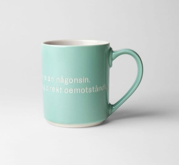 Astrid Lindgren Mugg Jag är Fräknigare 36 cl Grön, Design House Stockholm