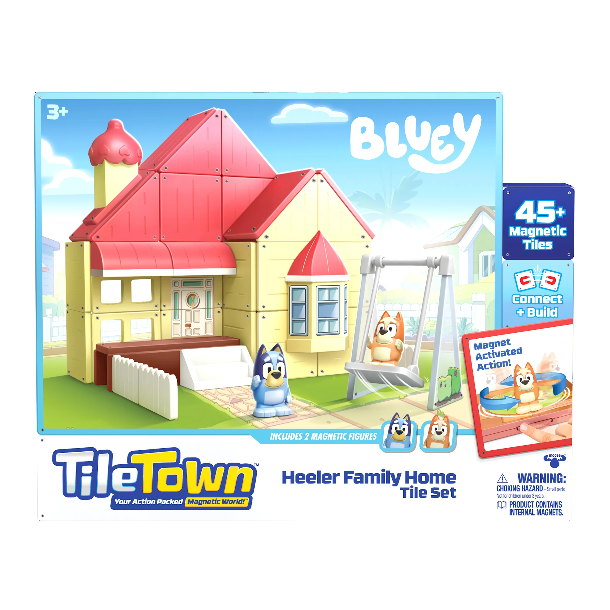 Tuotekuva ille Bluey Heeler House Tile Town -magneettilelut