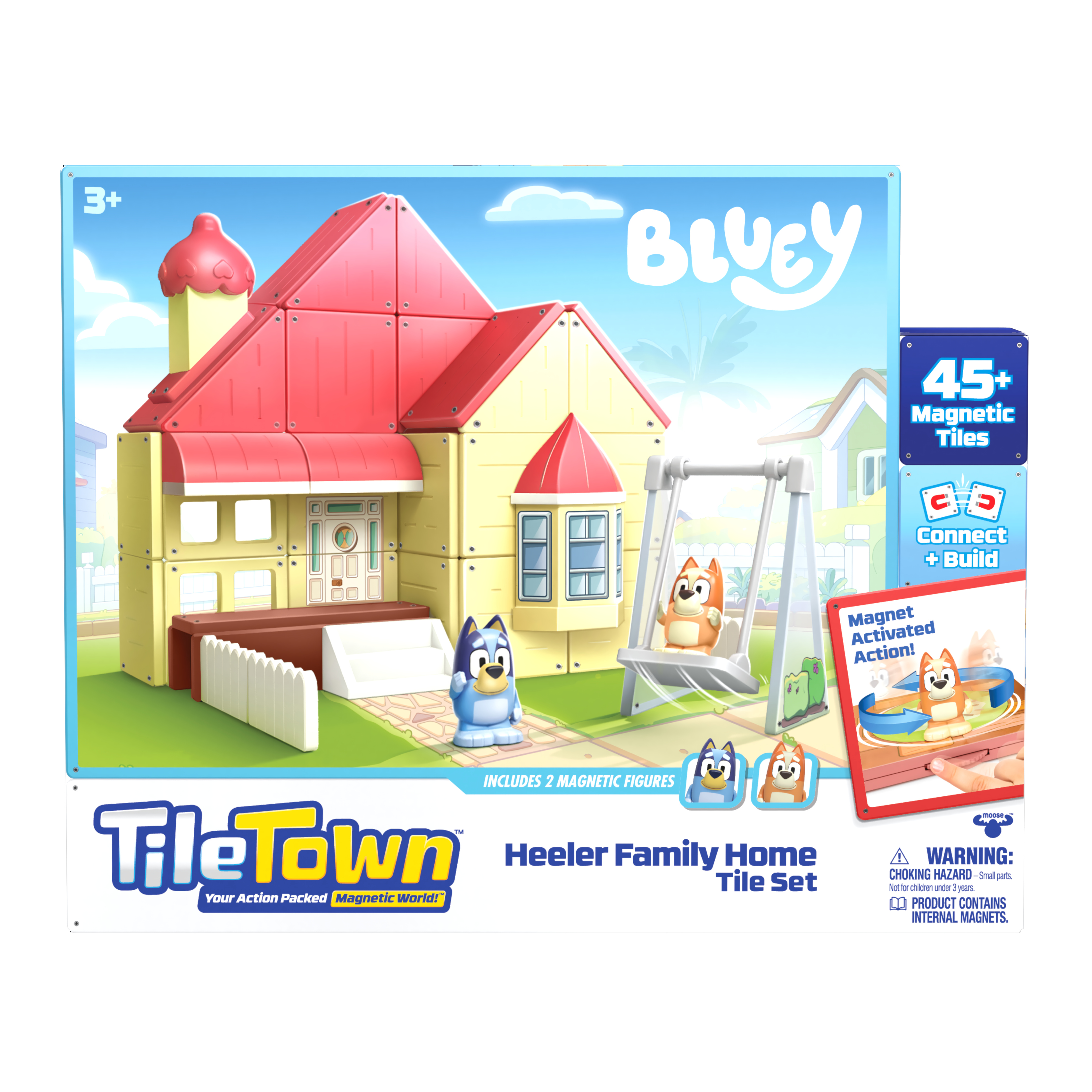 Bluey Heeler House Tile Town Magnetleksaker
