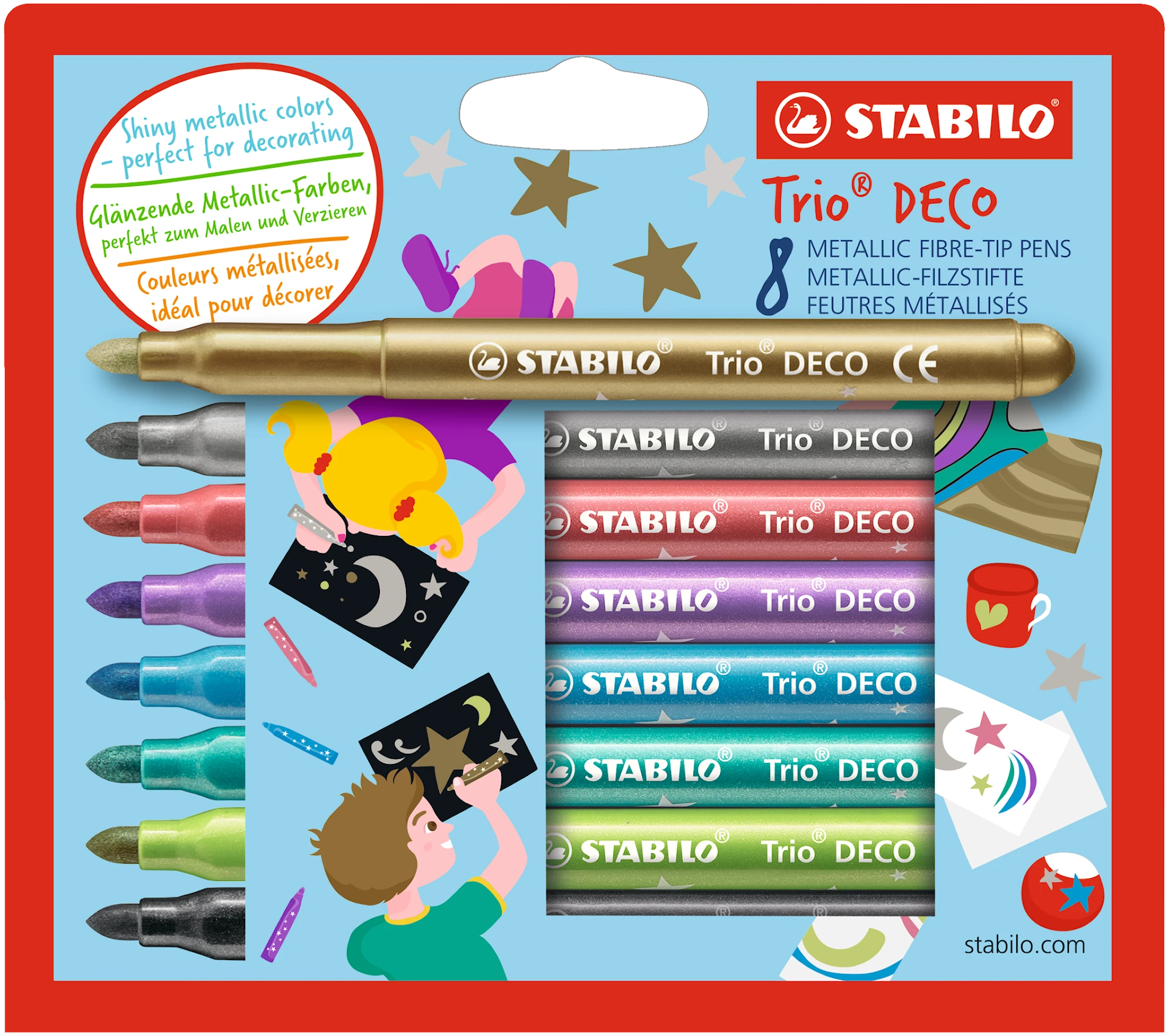Tuotekuva ille STABILO Trio Deco 8/fp, Kuitukärkikynä, metallinen