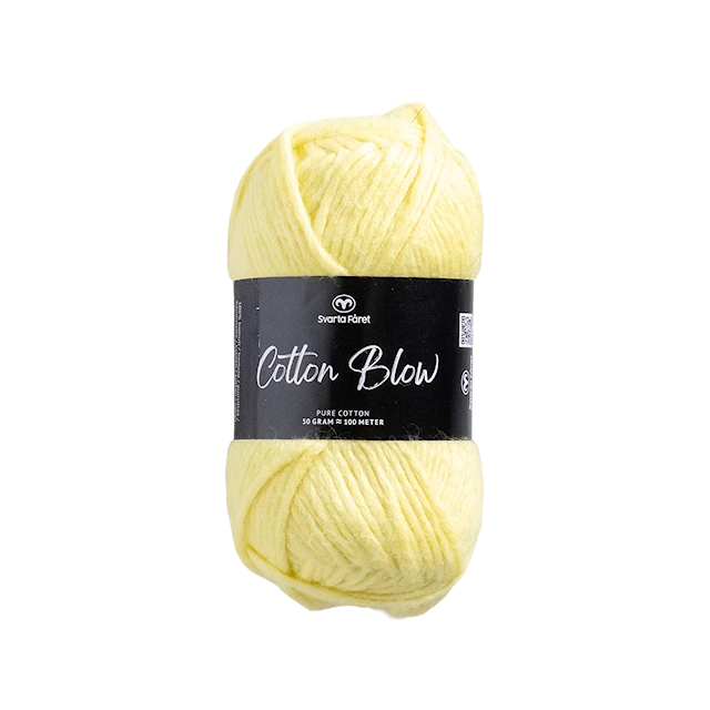 Cotton Blow Bomullsgarn 50 g Mellow Yellow 013 Svarta Fåret