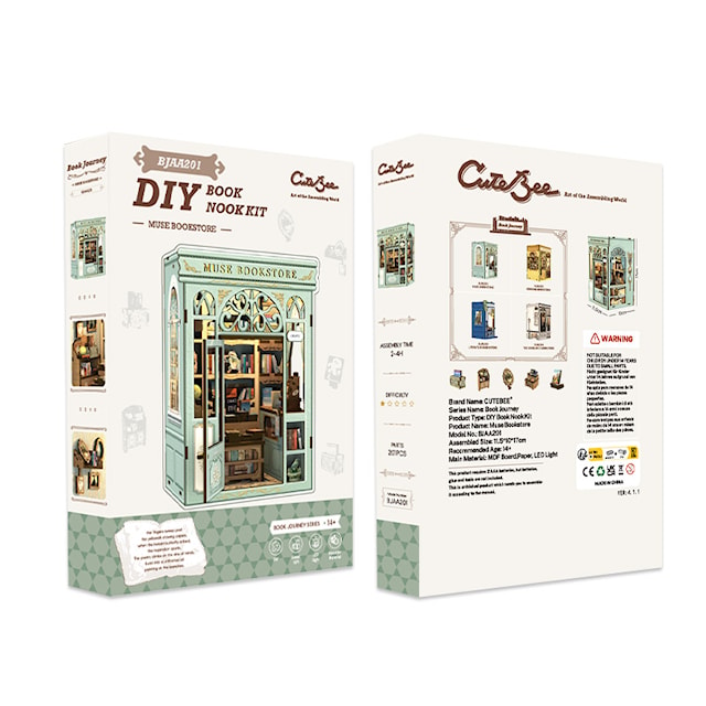 Produktbild 4 för Mini Book Nook Muse Bookstore CuteBee