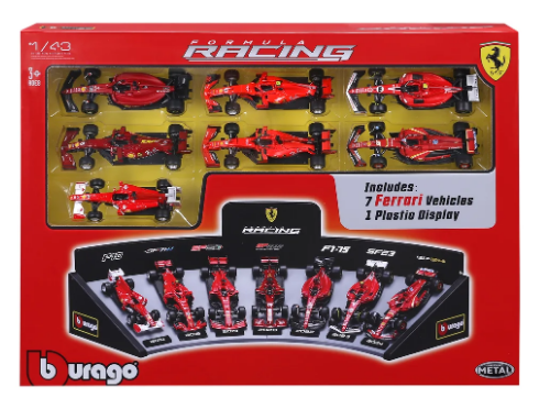 BBurago 1:43 Ferrari F1 Deluxe Gift Set med displayställ | Adlibris