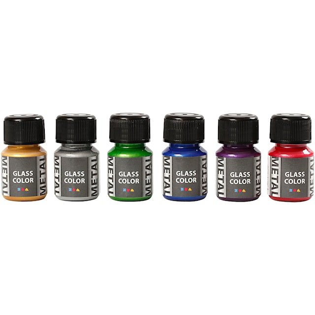 Produktbild 2 för Glasfärg Metall Sortiment 6x35 ml