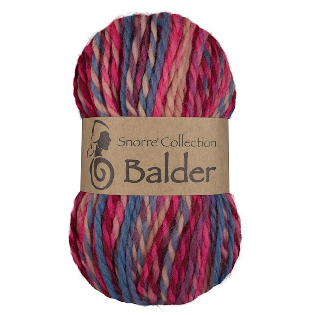 Balder Enfargede Ull 100 gr Multi Rosa/blå 868 Viking Snorre