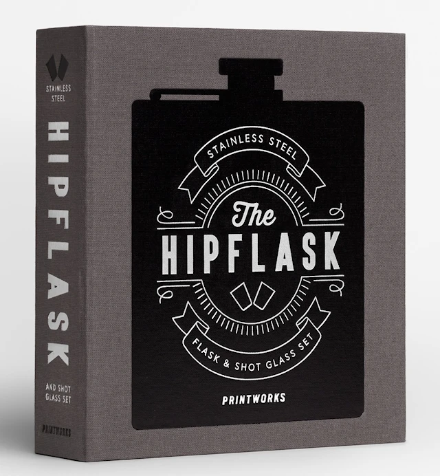 The Essentials Hip Flask Dark Blue Printworks