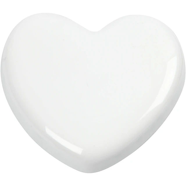 Hjärta Vitt i glas 6,5x6,5 cm 1-pack