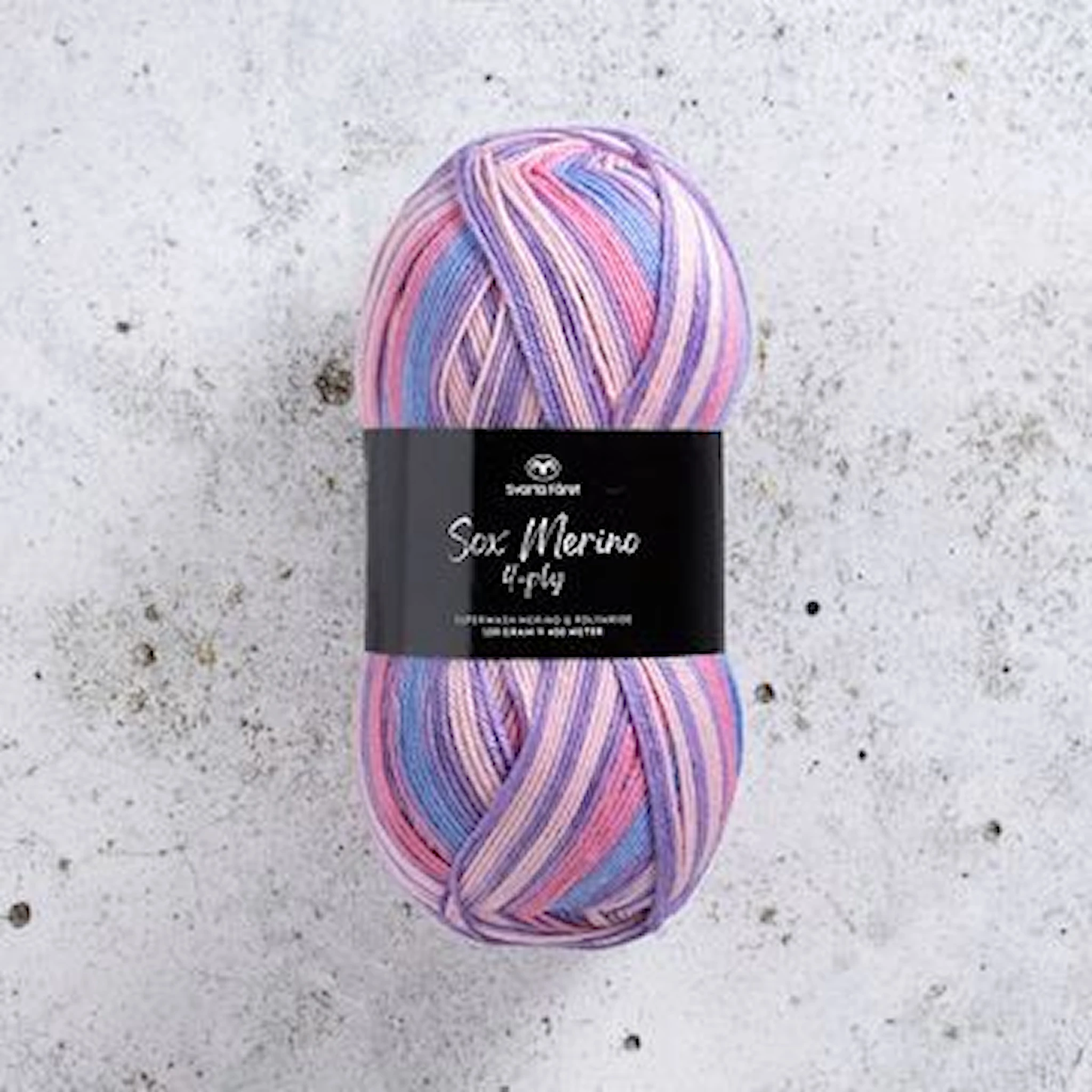 Produktbild för Sox Merino 4-ply ullmix 100g  Svarta fåret