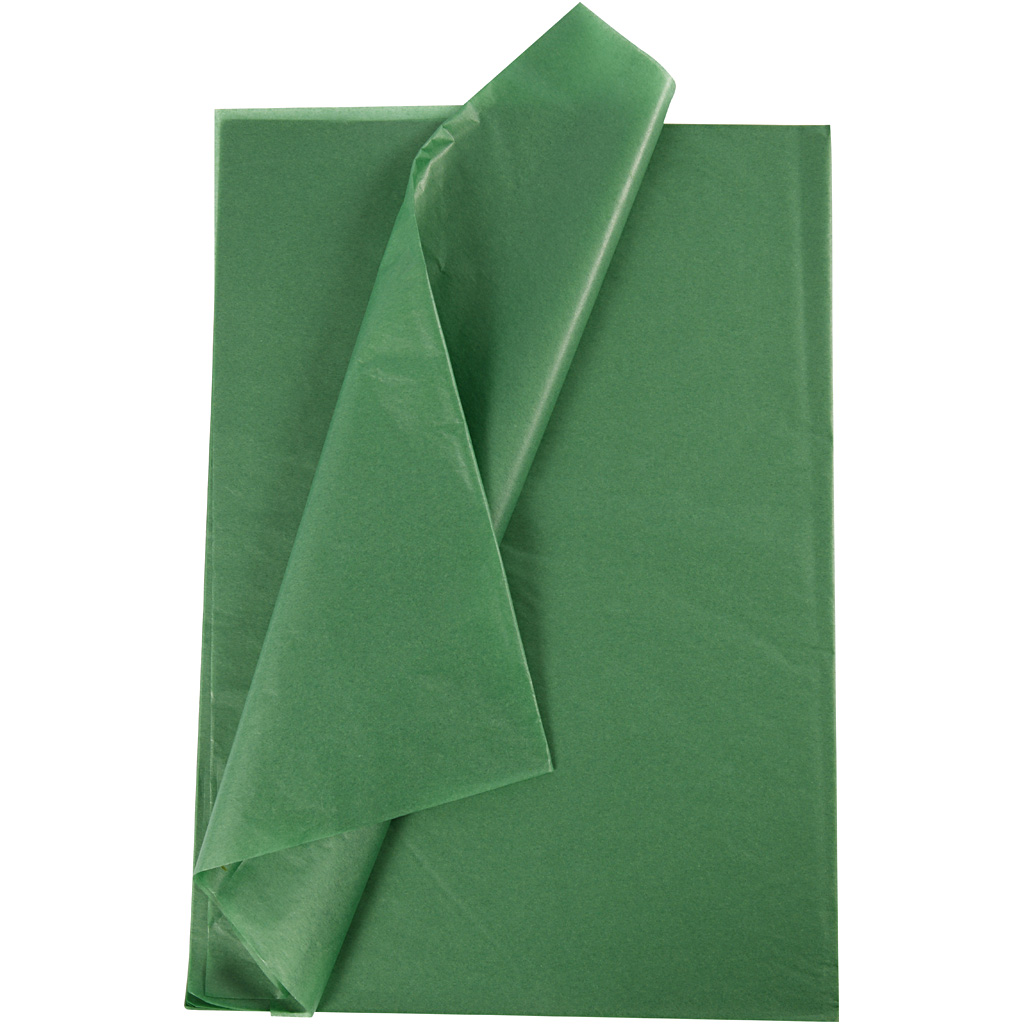 Silkespapper, ark 50x70 cm, 17 g, gr&ouml;n, 10 ark/ 1 f&ouml;rp.