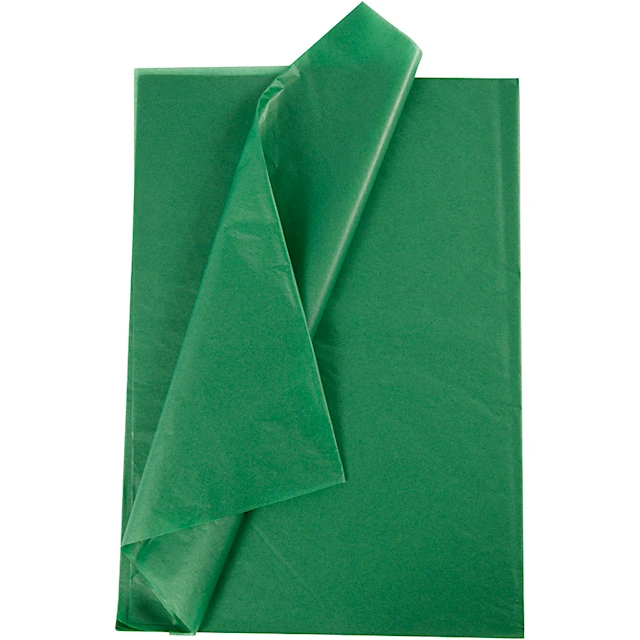 Silkespapper, ark 50x70 cm, 17 g, grön, 10 ark/ 1 förp.