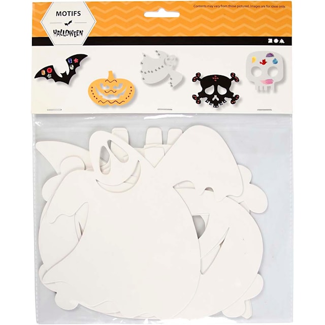 Produktbilde 2 for Halloweenfigurer, str. 25x17 cm, 230 g, hvit, 16 stk./ 1 pk.