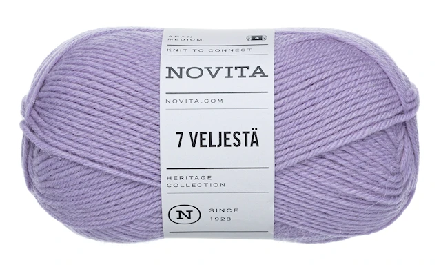7 Veljestä Lanka Villasekoite 100 g mustikkamaito 730 Novita