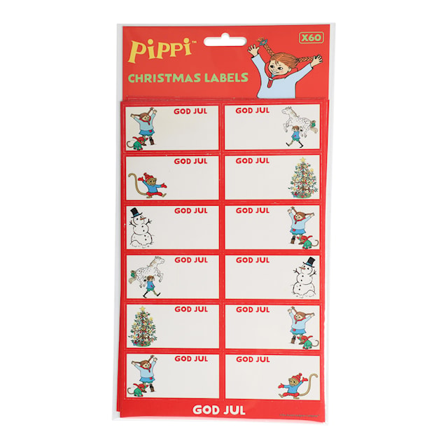 Juleetiketter Pippi