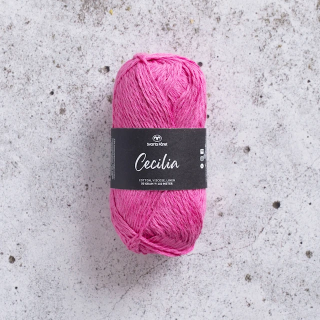 Cecilia Lanka Pellava- ja Puuvillasekoite 50 g kirsikka 48 Svarta Fåret