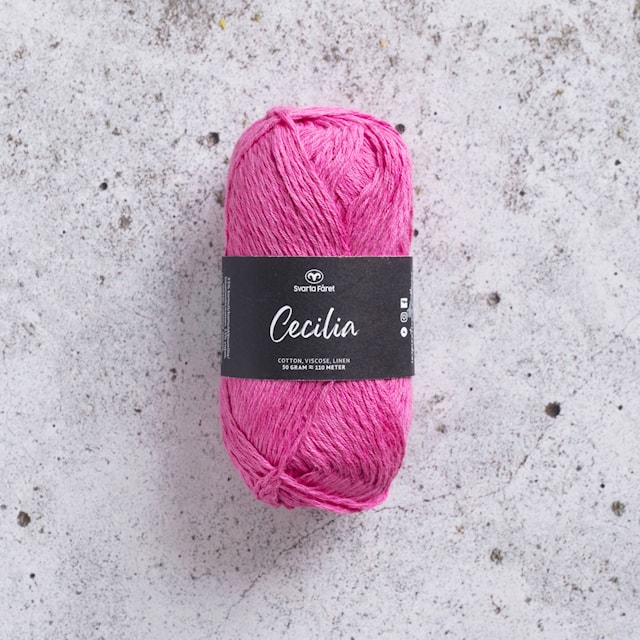 Cecilia Lanka Pellava- ja Puuvillasekoite 50 g kirsikka 48 Svarta Fåret