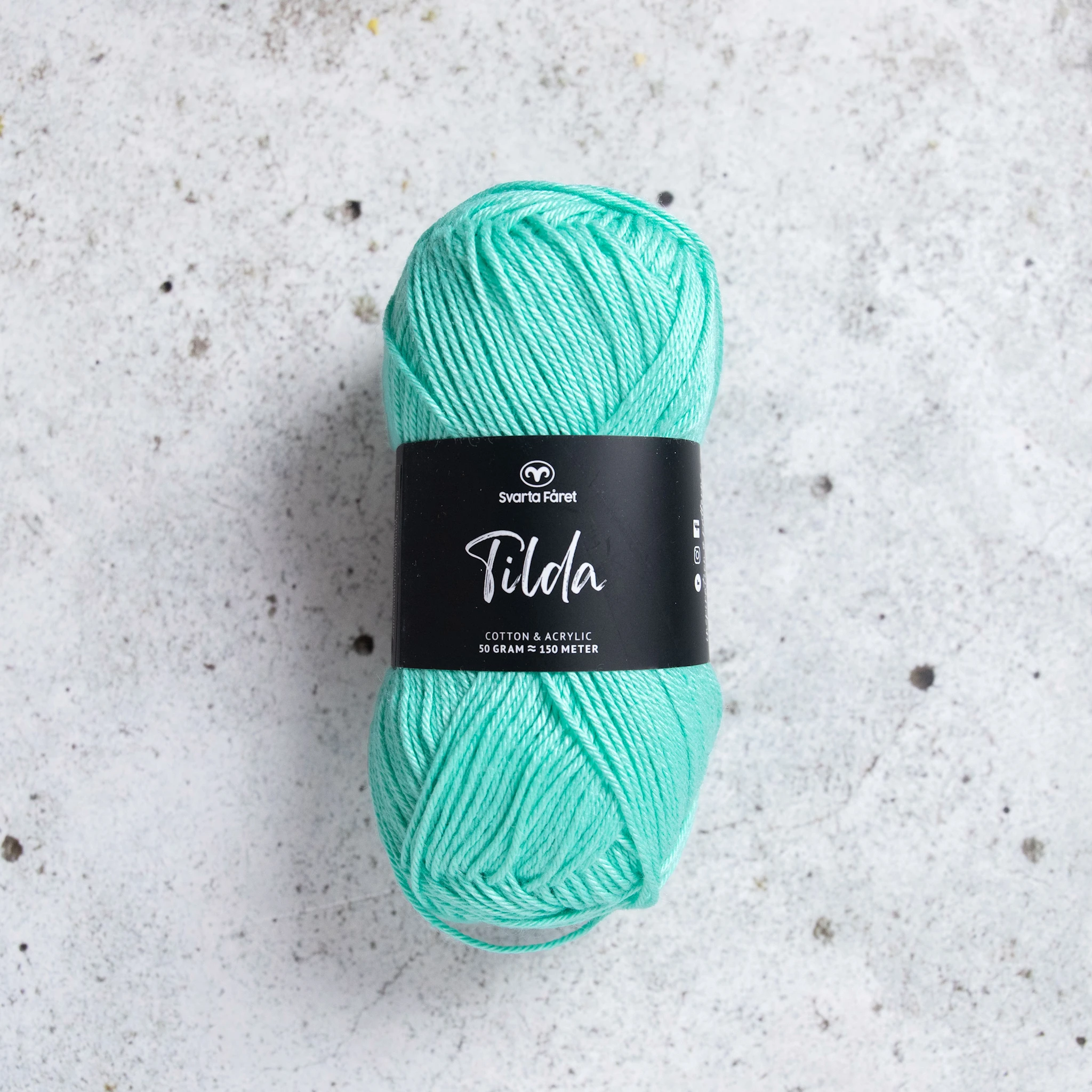 Produktbild för Tilda Garn Bomullsmix 50g Svarta Fåret