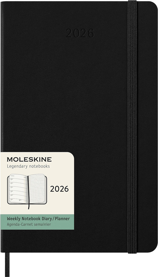 Tuotekuva 1 - Kalenteri 2026 Classic Hard 12M Week Note Large Musta Moleskine