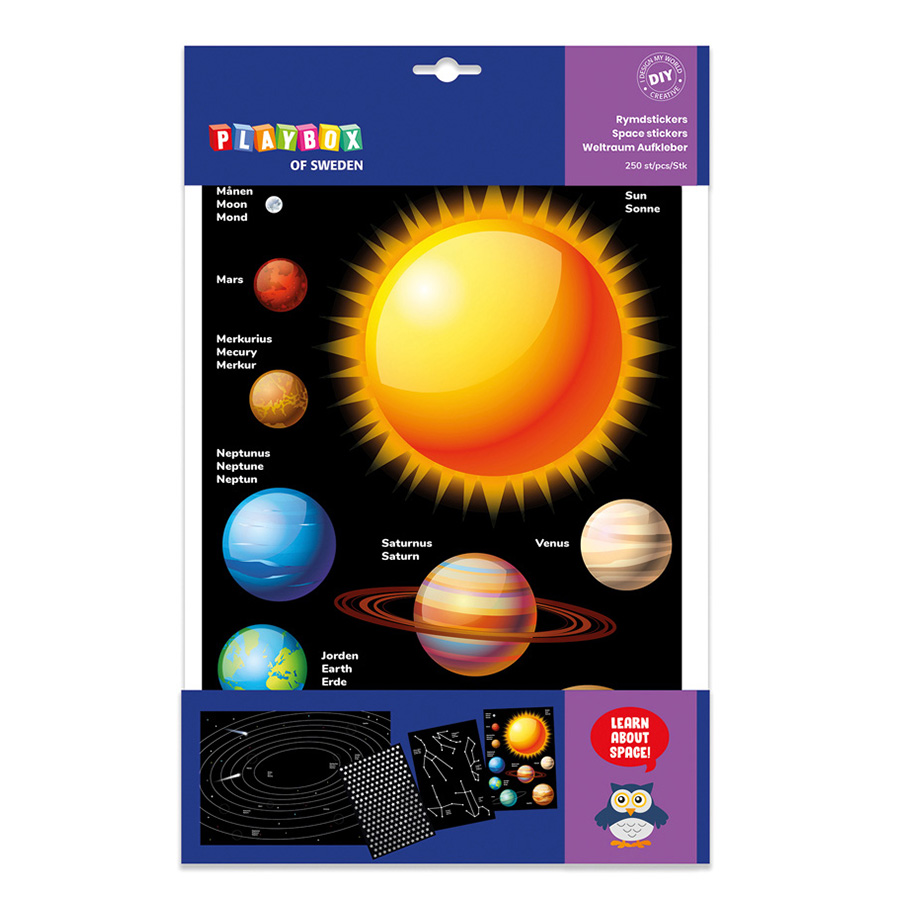 Pysselset Klistermärken Planeter och Stjärntecken Playbox