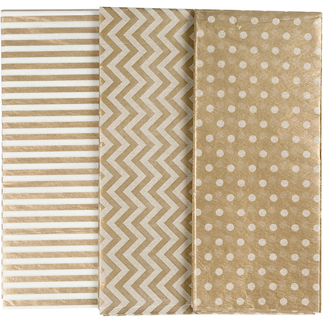 Silkespapper Guld mönster 50x70 cm 6-pack
