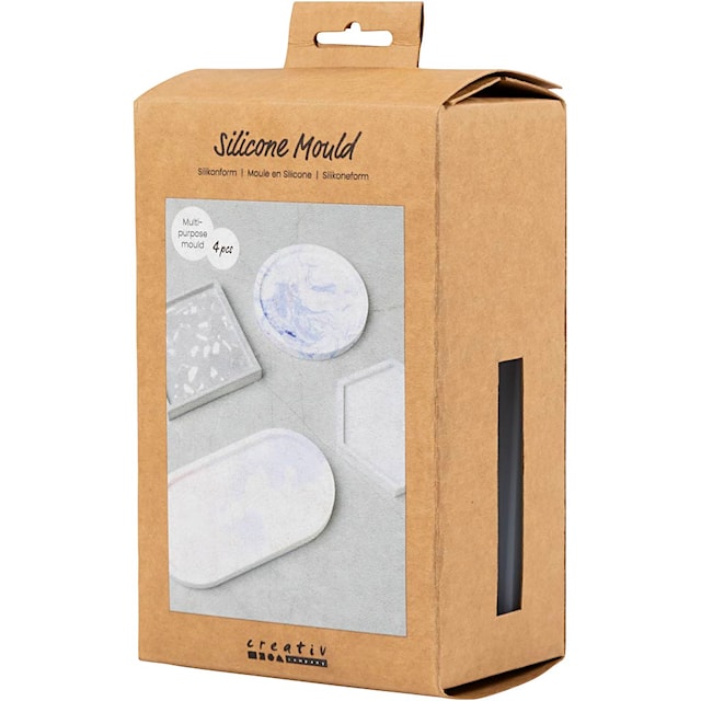 Produktbild 2 för Silikonform för gjutning fyrkant, cirkel, sexkant och oval 9-11,2 cm 4-pack Creativ Company