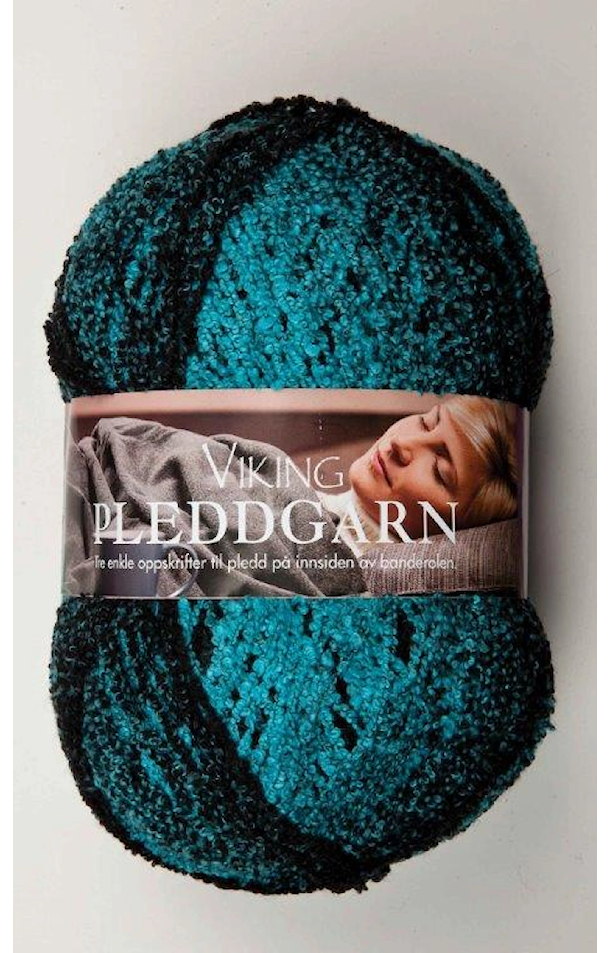 Tuotekuva ille Pleddgarn 350 g turkoosi/musta Viking Garn