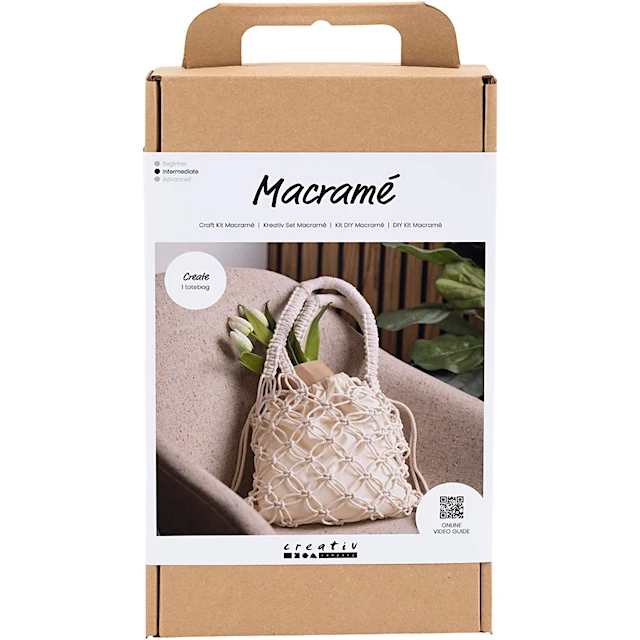 DIY Kit Makramé Väska Natur Creativ Compnay