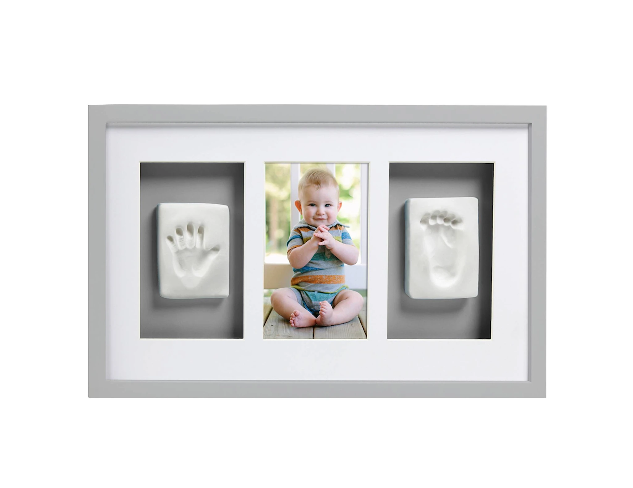 Tuotekuva ille Babyprints Deluxe Kehys Kolminkertainen, Harmaa, Pearhead
