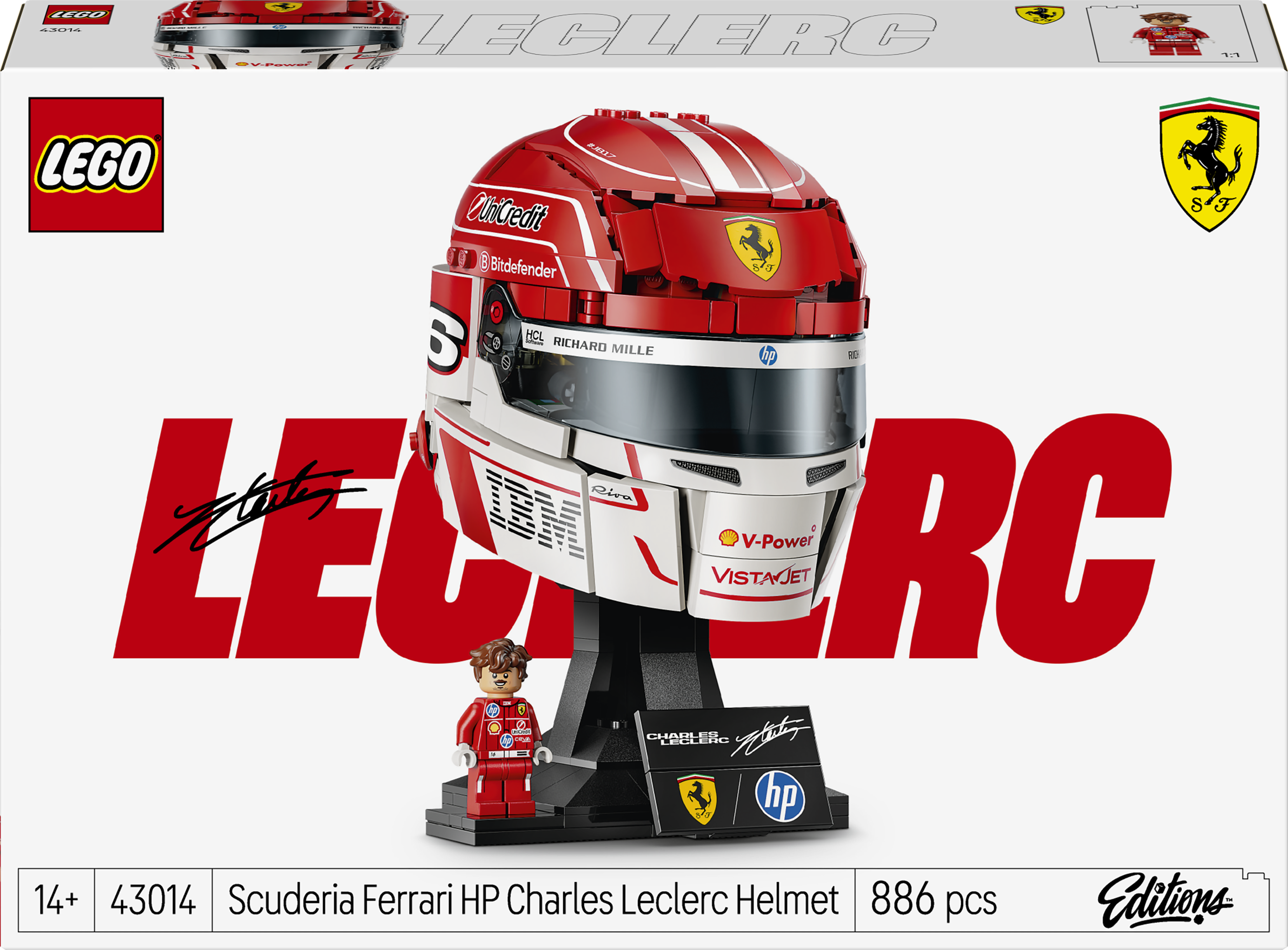 LEGO® Editions Scuderia Ferrari HP Charles Leclerc Helmet (43014)