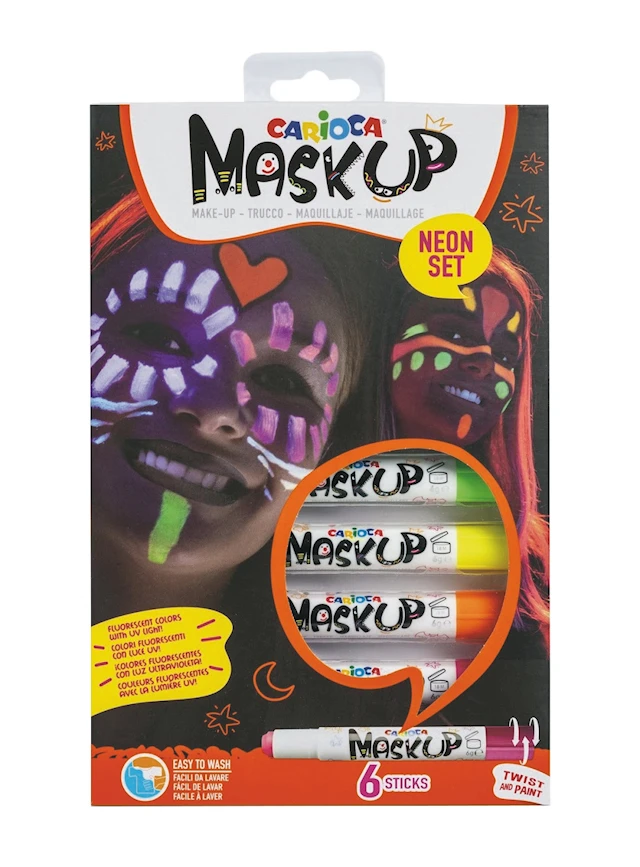 Kärnan Carioca Mask-Up fluoresoivat kasvovärit, 6 kpl