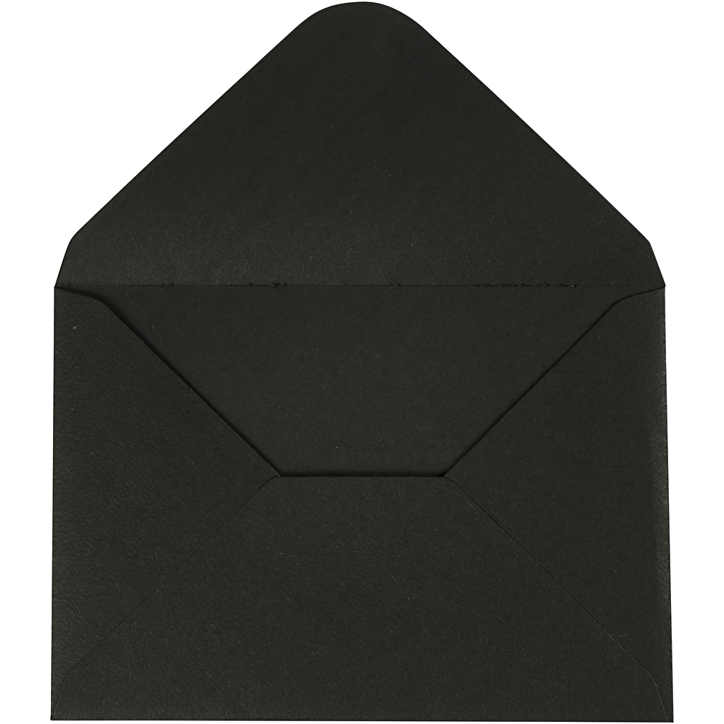 Kuvert, svart, stl. 11,5x16 cm, 110 g, 10st.