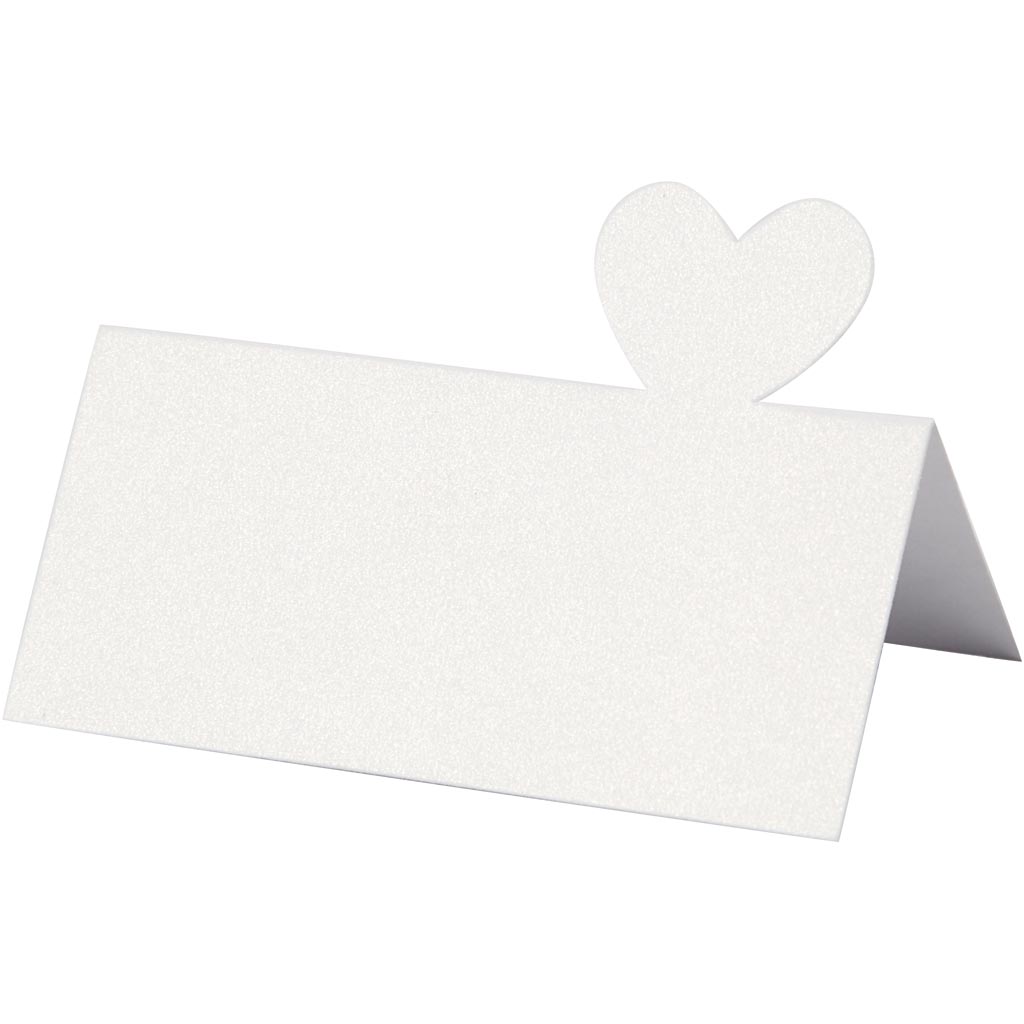 Bordskort Br&ouml;llop Vit 8x8,5 cm 20-pack