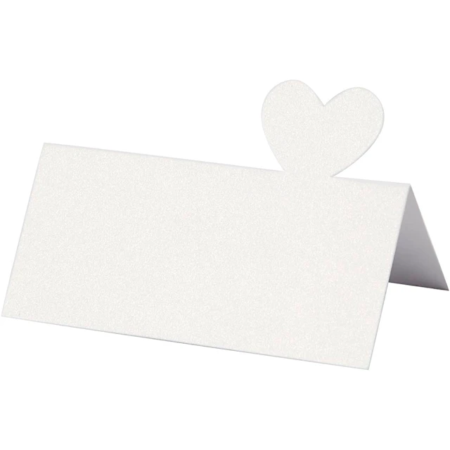 Bordskort Bröllop Vit 8x8,5 cm 20-pack