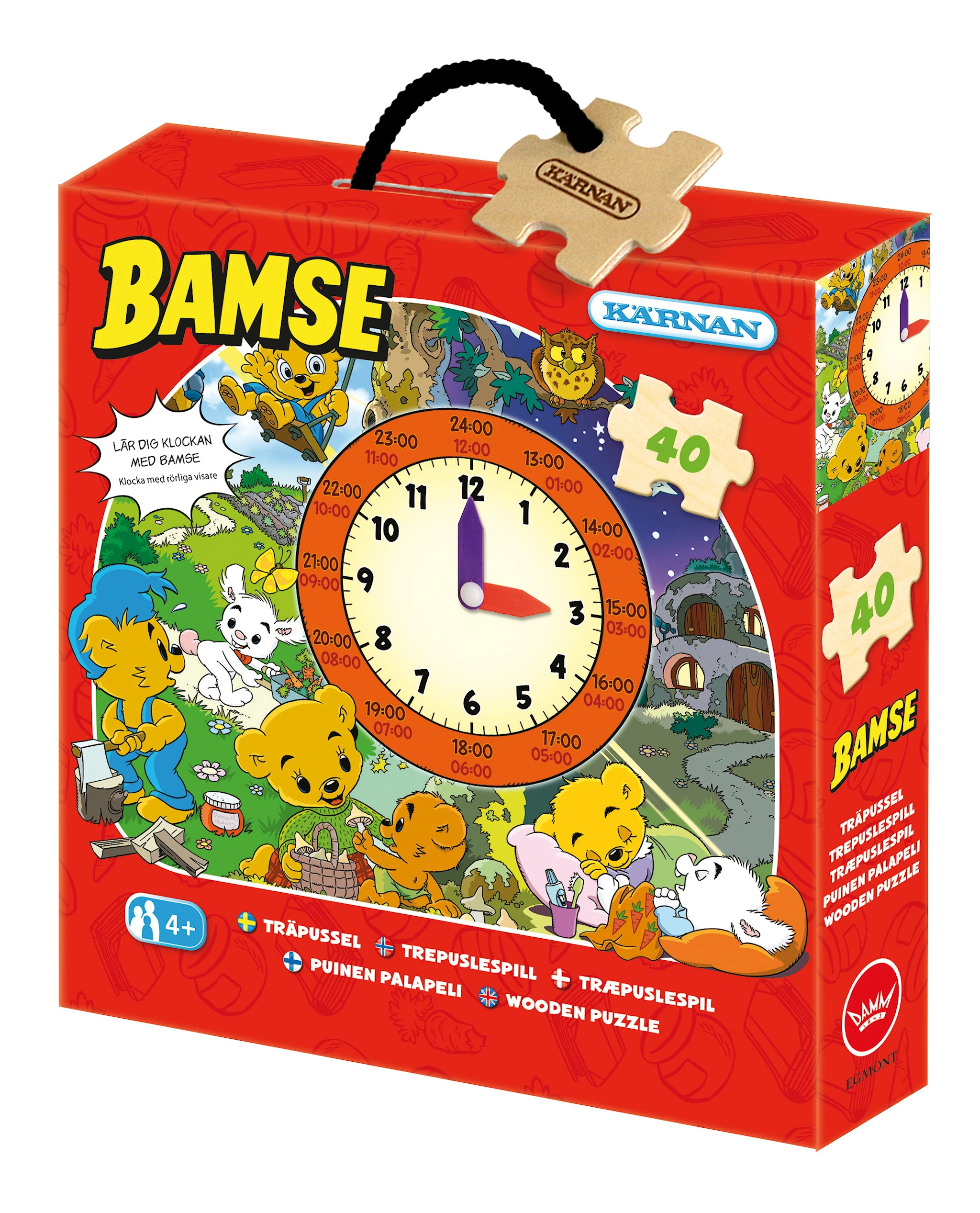 Produktbilde for Bamse Klokke Trepuslespill for barn 40 brikker Kärnan