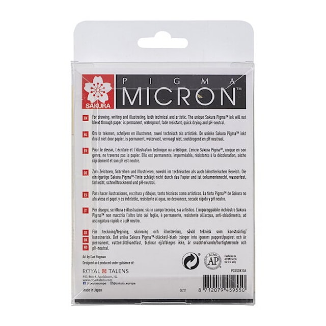 Produktbilde 3 for Sakura Pigma Micron Fineliner Svart 10-sett