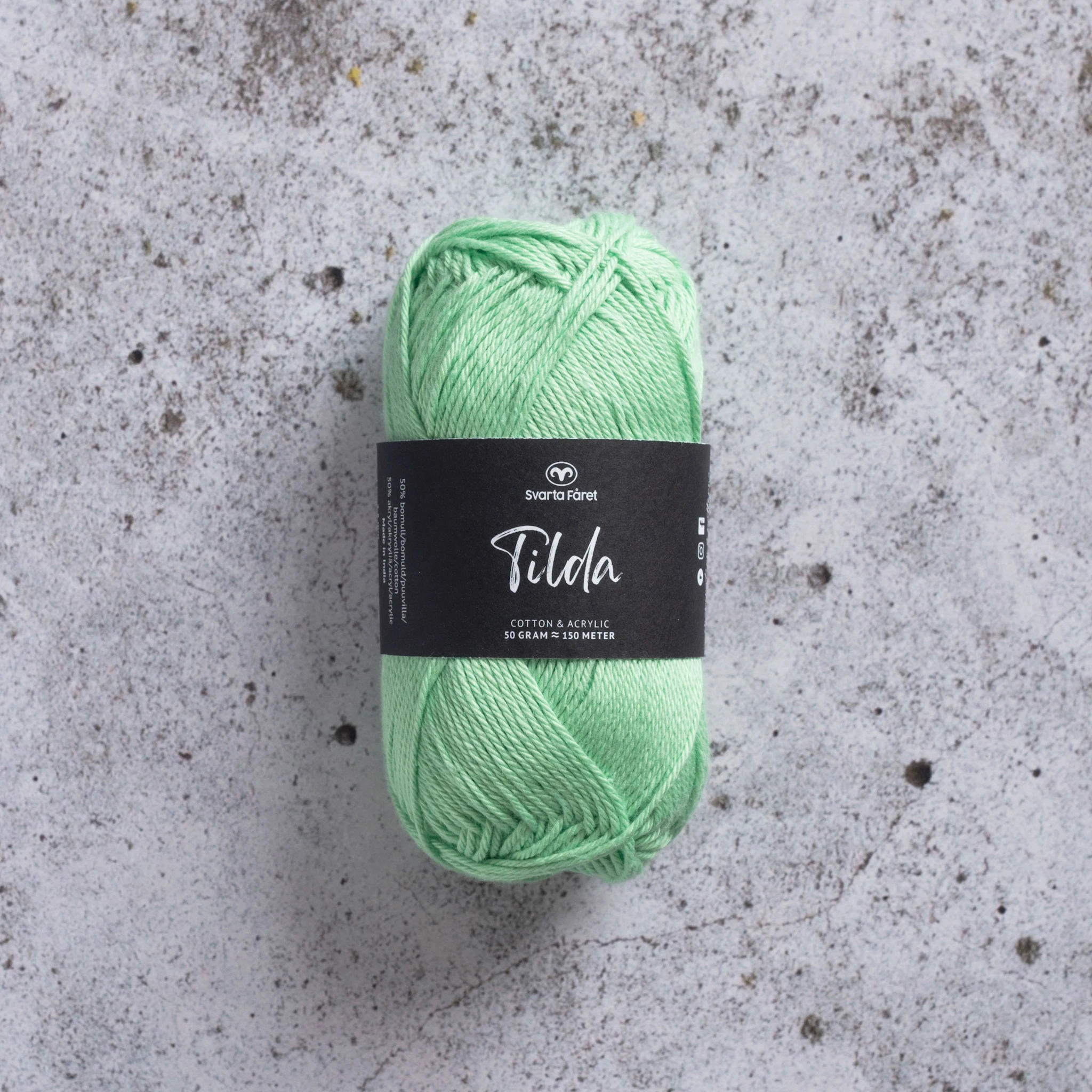 Produktbild för Tilda Garn Bomullsmix 50g Svarta Fåret
